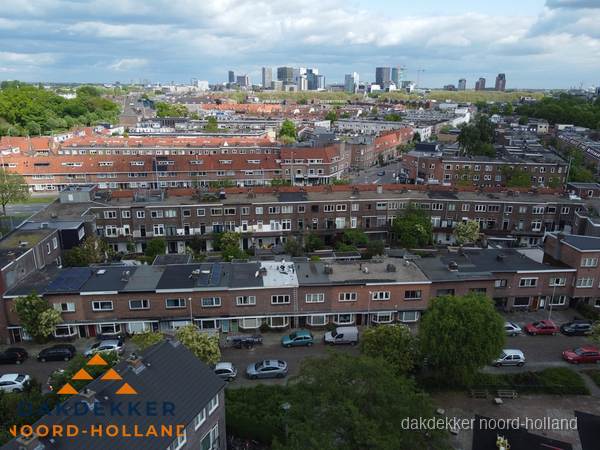 Luchtfoto van daken in woonwijk Noord-Holland Luchtfoto van daken in woonwijk Noord-Holland